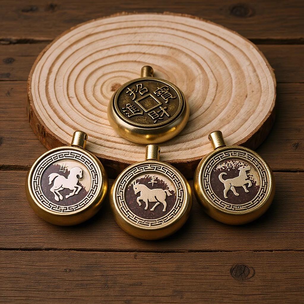 Brass Rotating Zodiac Keychain Pendant: Unisex Creative Handicraft