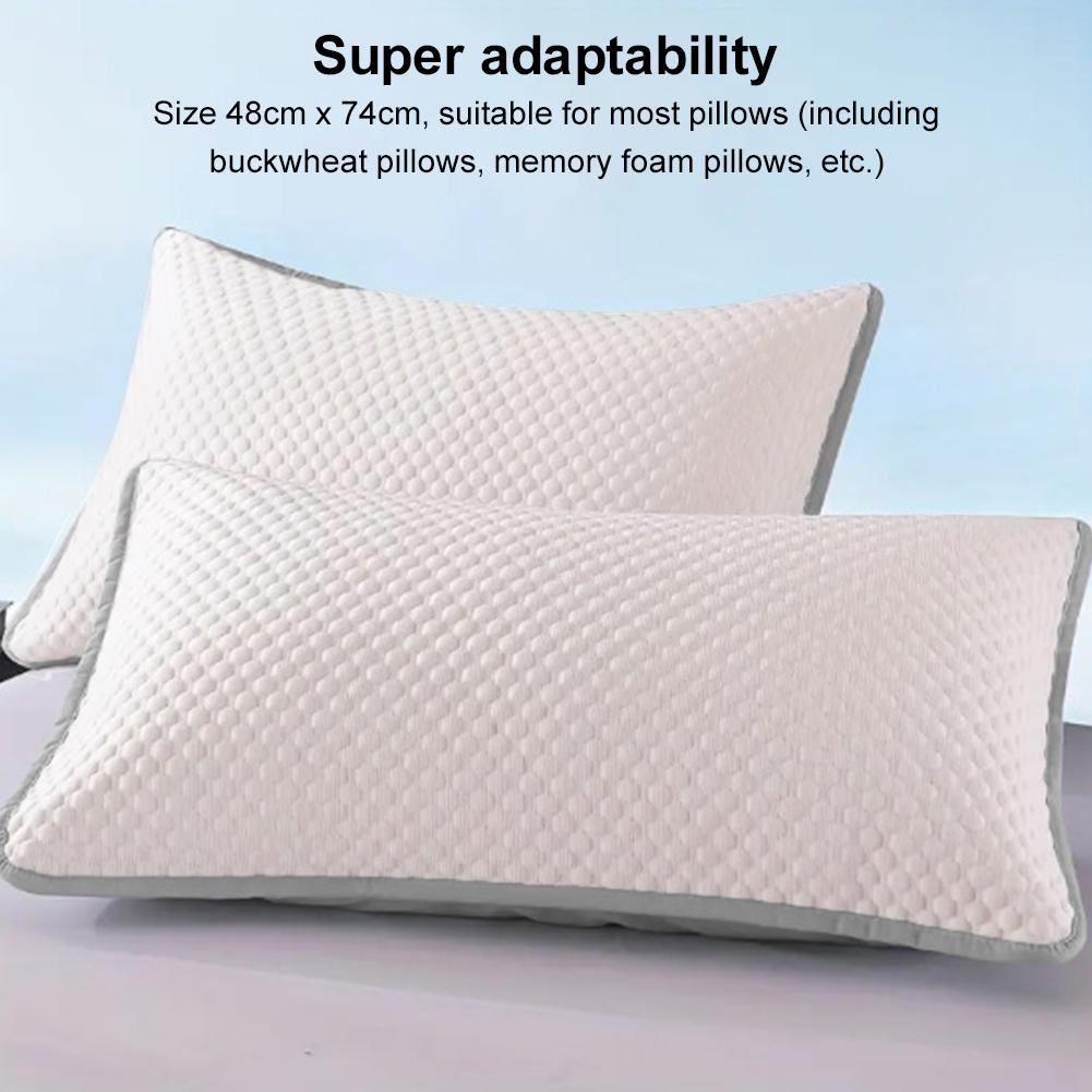 2PCS Cooling Pillowcase Washable Ice Bean Bean Pillowcase Breathable Soft Cool Pillowcase for Hot Sleepers