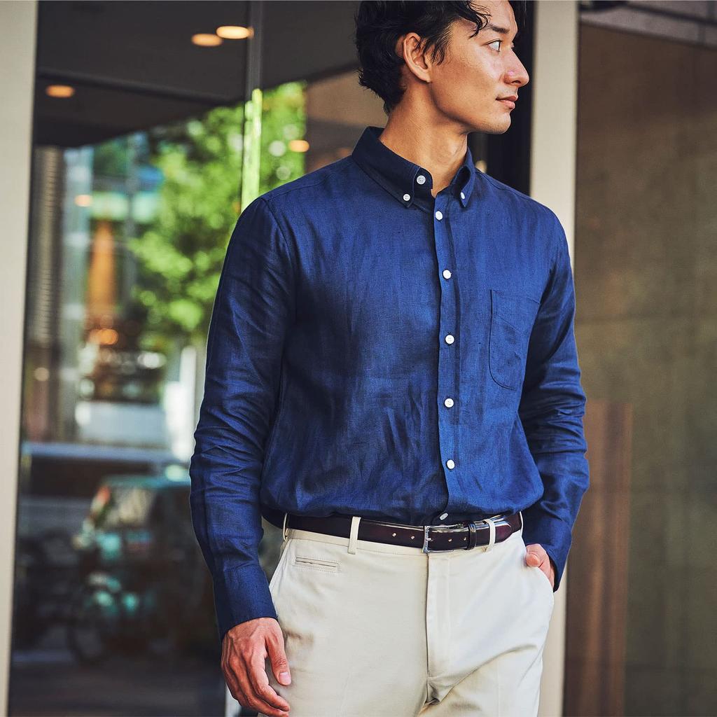 Ikenohata Ginkawaten Advan Leather Made In Japan by (Ikenohata Ginkawaten) Men's Belt, Rinaldi, France, OT-010 (Navy)