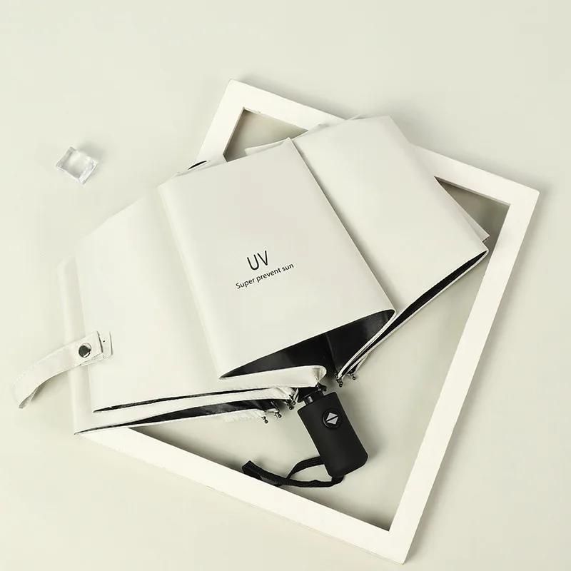 New Buckle Umbrella, Fully Automatic, Portable, Enlarged, Thickened, Reinforced, Night Light, Reverse Folding