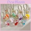 Crystal Color Bead Bear Keychain With Pearl Chain For Kids Gift And Party Favor