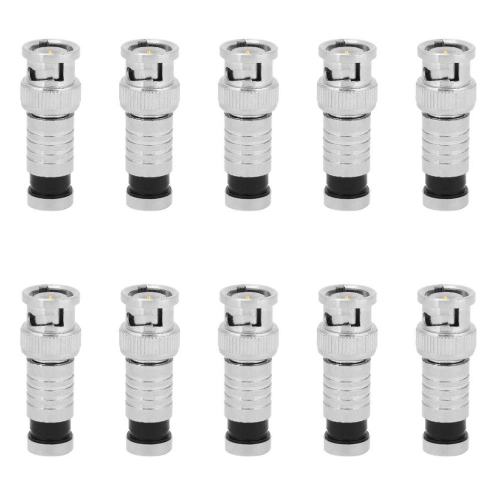 10PCS 75 Ohm BNC Connector Compression Coaxial Q9 Adapter  for RG59 CCTV Systems