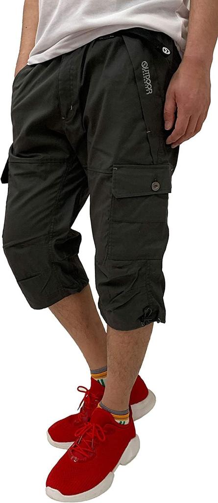 OUTDOOR PRODUCTS Men's Cropped Cargo Pants, 3/4 Length, Moisture-Wicking, Quick-Drying, Available in M, L, and LL (M, Khaki)