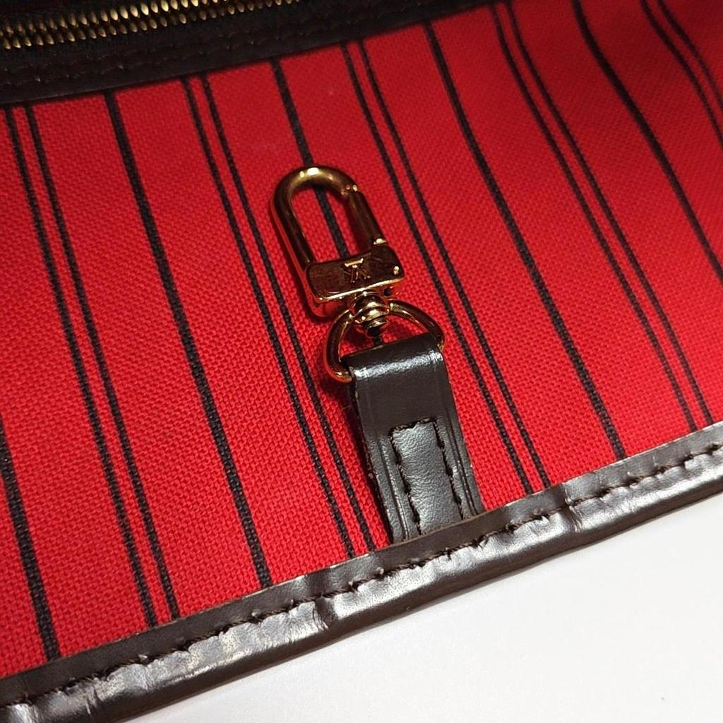 [Pre-Owned] Neverfull Mm Checkered Coated Canvas With Leather Trim Tote Bag - Very Good #W0D97T