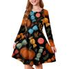 Girls' Summer Princess Dress Halloween Day- Long Sleeve A-Line T-Shirt Dress