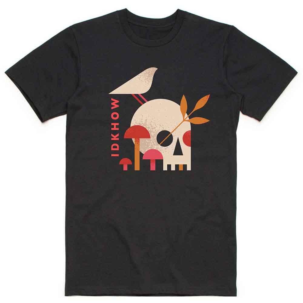 iDKHow Mushroom Skull T-Shirt Black New S