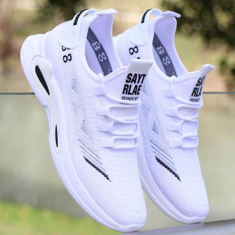 Men's shoes are breathable and lightweight in summer, men's soft-soled fly-woven mesh shoes, lazy shoes, one pedal, driving shoes