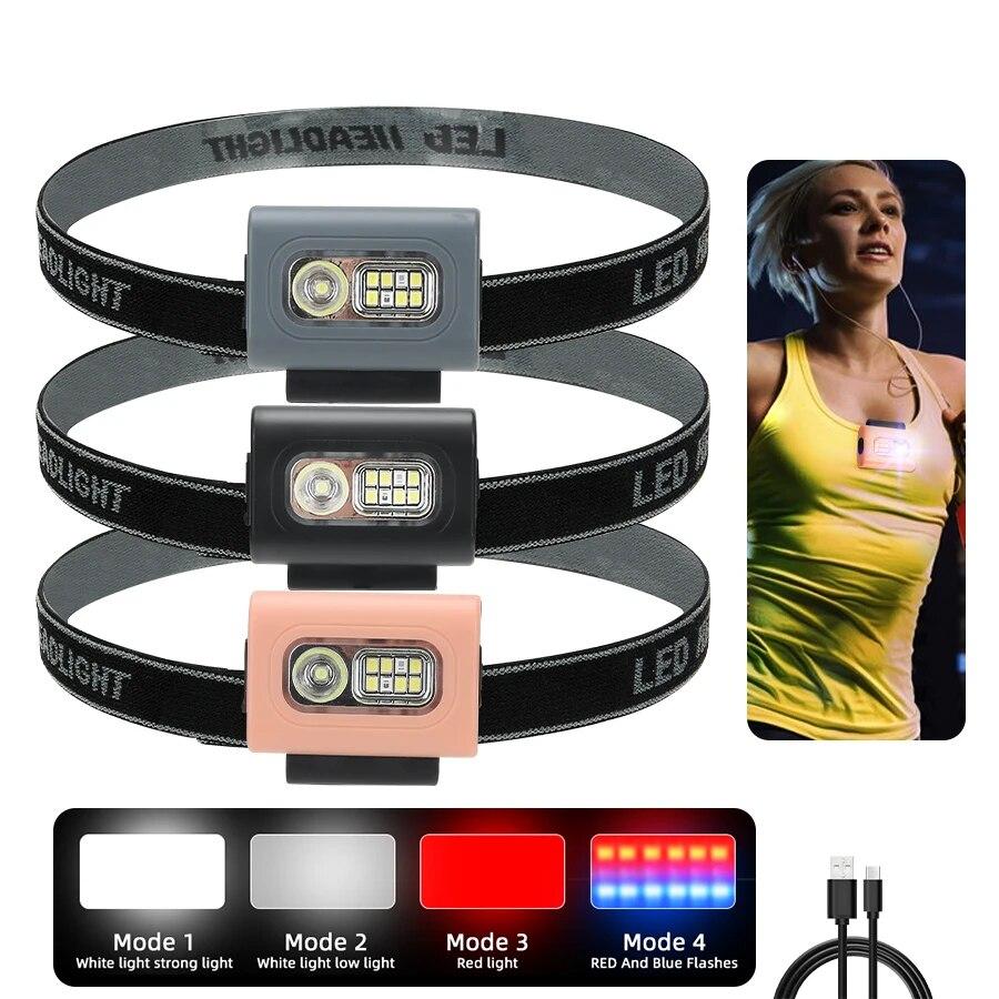 

Мини-портативные светодиодные фонари для бега на открытом воздухе, перезаряжаемые спортивные спортивные магнитные присоски, многофункциональные фары, аварийная лампа