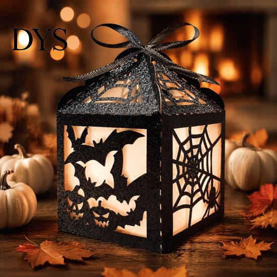 Holiday Celebration Supplies 5Pcs Halloween Gift Box, Bat Decor Candy Container, Trick or Treat Durable Reusable Props Spooky Paper Box for