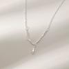 Elegant Water Drop Wave Necklace: Cool, Niche Design for Women with High-End Commute Style and Sophisticated Temperament
