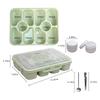 AB34-Snackle Box With Lid Handle Divided Serving Tray For Charcuterie Board Fruit Candy Veggies For Travel Picnic