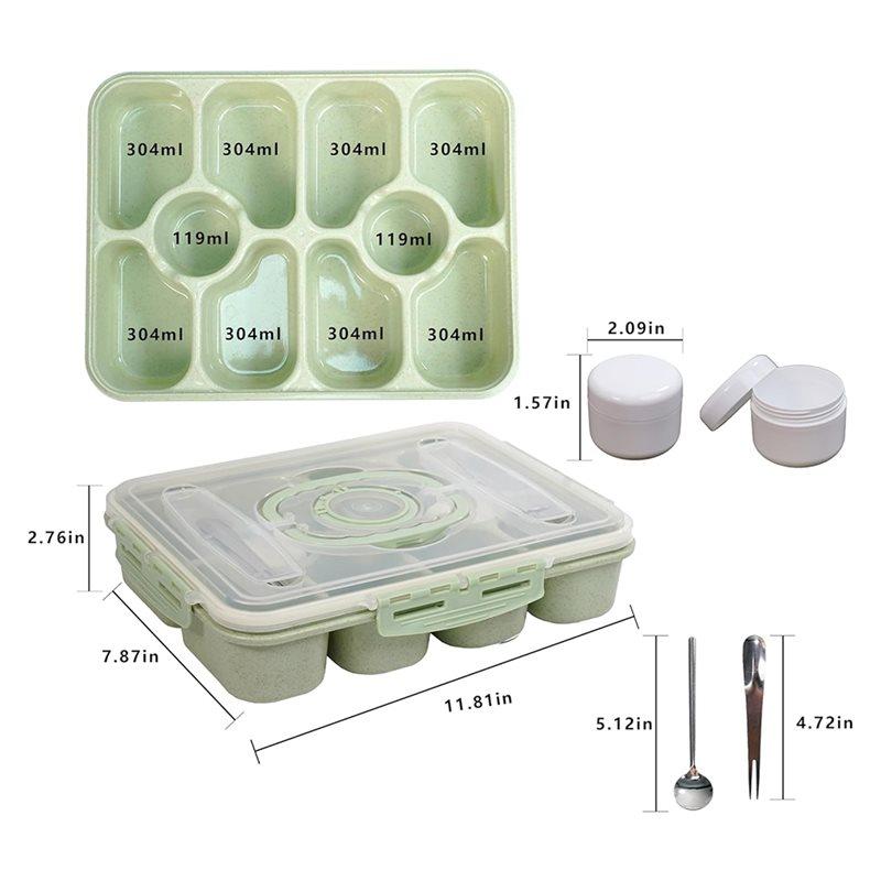 AB34-Snackle Box With Lid Handle Divided Serving Tray For Charcuterie Board Fruit Candy Veggies For Travel Picnic