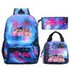 Kpop Peripheral Printing Student Schoolbag Fashionable Large Capacity Casual Backpack Three-Piece Set