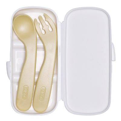 Edison's Own Spoon Fork Case Set, Yellow (spoon, Fork), Spoon + Fork + Case, 1 Set, Korean Popular Tableware