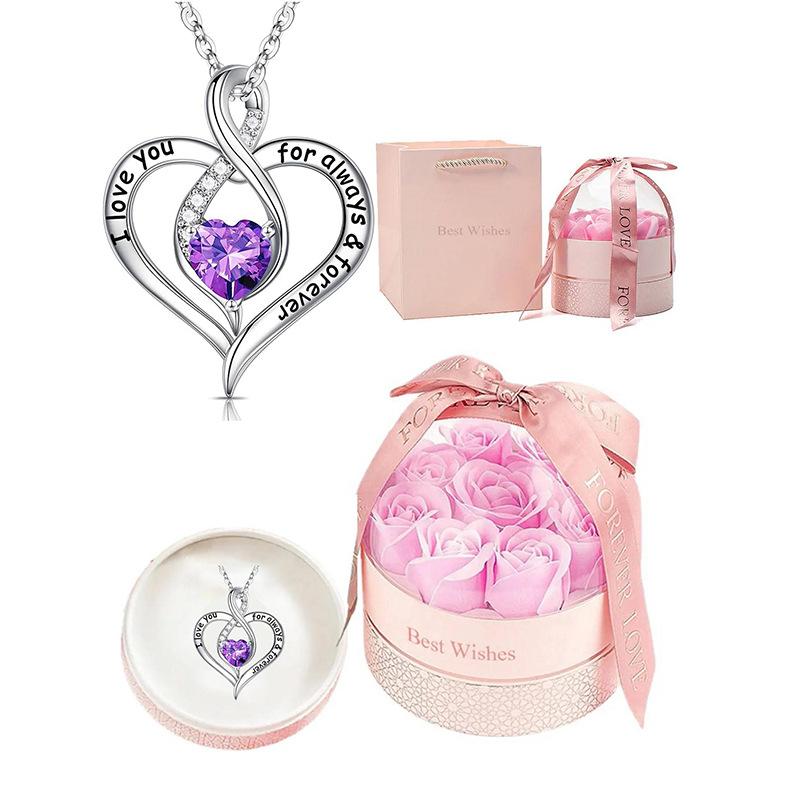 I Love You Infinity Heart Pendant Necklace For Women Stylish Versatile Fashion Jewelry Gift