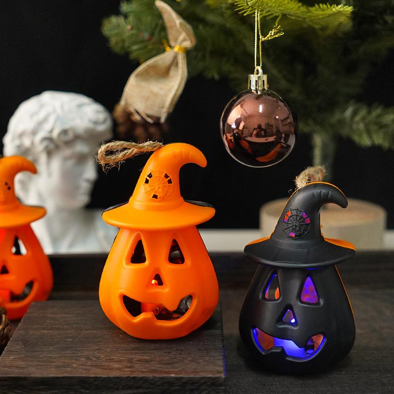 Halloween Pumpkin Skull Lantern Battery Powered Portable LED Night Light Kids Room Decor Desk Lamps Spooky Gift for Boys Girls