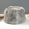 New Winter Outdoor Man Real Rabbit Fur Hat Natural Warm Rabbit Fur Hats Male Quality 100% Genuine Rabbit Fur Caps