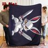 Swordsman Rabbit 2D Flat Pattern Flannel Blanket High quality All Seasons Warmth and Comfort Perfect for Christmas Gifts.MMT0918580