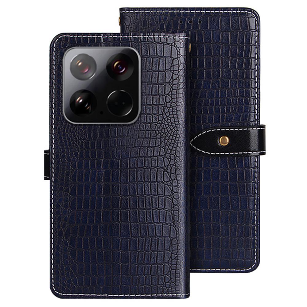 

IDEWEI For Xiaomi 15 Case Crocodile Texture PU Leather Flip Phone Cover Blue