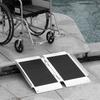 Foldable Non-Slip Aluminum Alloy Wheelchair Ramp with Handles, Max. Load 272 kg, Black