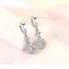 925 Sterling Silver Ear Needle Fashion Hoop Earrings White Crystal Luxury Women's Silver Earrings Wedding Women's Jewelry Gift