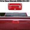 For Silverado Colorado SIERRA CANYON Trunk Tailgate Rear Handle Bezel Covers Red