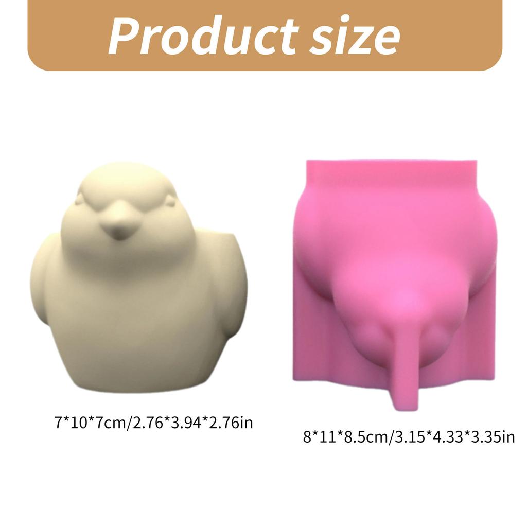 Creative Bird Shaped Cement Planter Silicone Mold for Flower Pots Pen Holder Casting Mold for Garden Decoration
