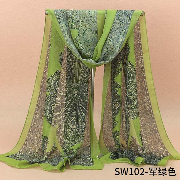 Women Long Chiffon Flower Scarf Sheer Wrap Neck Shawl Stole