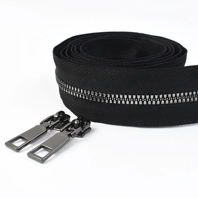Meetee 2-10M 5# Metal/Nylon/Resin Zippers By Meter + Matching Zip Sliders Bag Clothes Zips Easy Repair Sewing Accessories