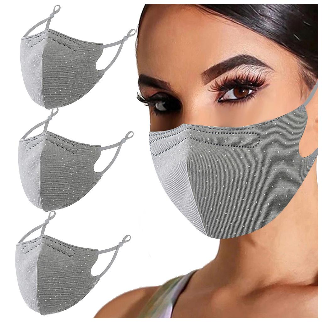 3PC Adult Woman Polka Dot Print  Washable Safet  Haze Face Mask