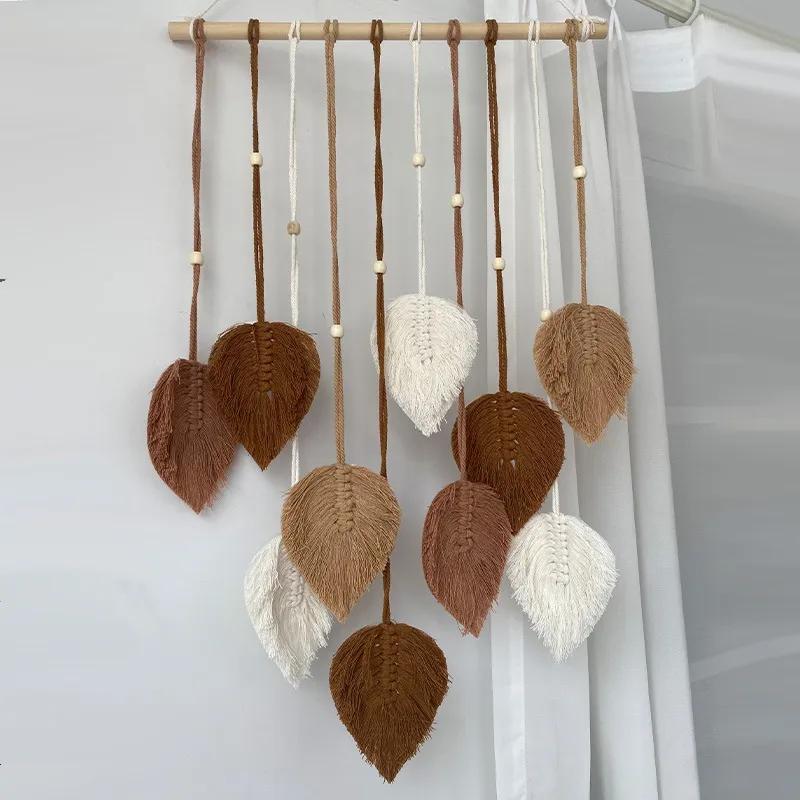 Handmade Woven Leaf Tapestry Bohemian Style Home Decoration Homestay Bedroom Wall Room Living Room Decoration Background YLE18