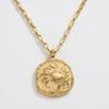 JOOLIM High End 18k PVD Gold Plated Stainless Steel  Cast Round Coin Sign Zodiac  Horoscope Necklace