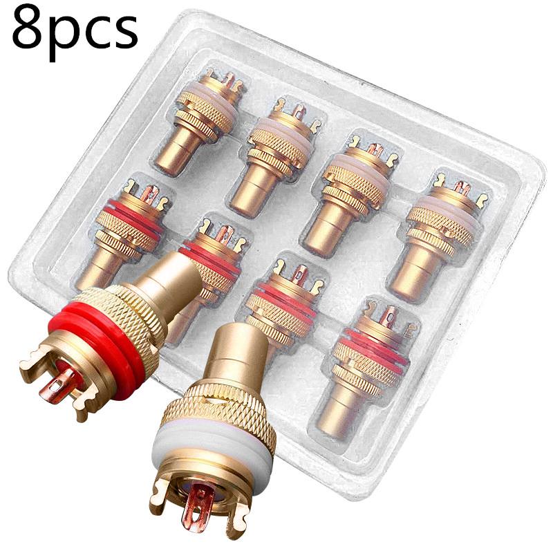 4 Sets RCA Female Socket Chassis Connector Phono Copper Plug Amp HiFi