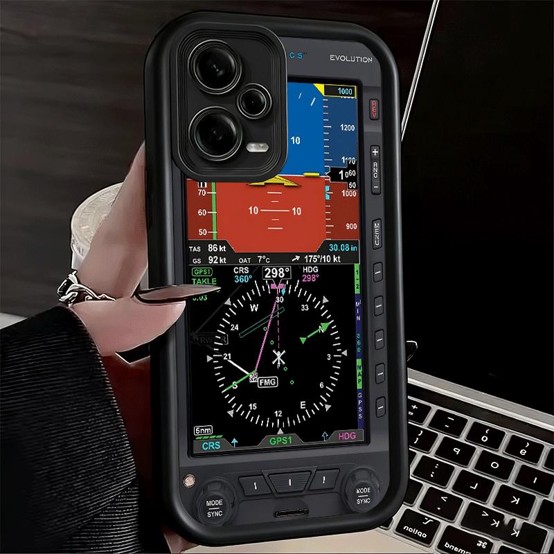 Phone Case for Xiaomi Redmi Note 15 14 13 Pro Plus Aircraft Instrument Cockpit Radar Shell 12S 11 11S 11T 5G 14S Soft Silicone F