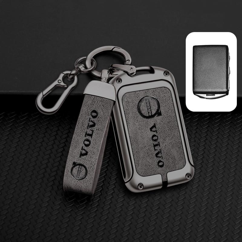 Zine Alloy Leather Car Key Case Shell Cover Holder Protection For Volvo XC60 XC40 XC90 S90 V60 S60 V90 C40 Polestar 1 Polestar 2
