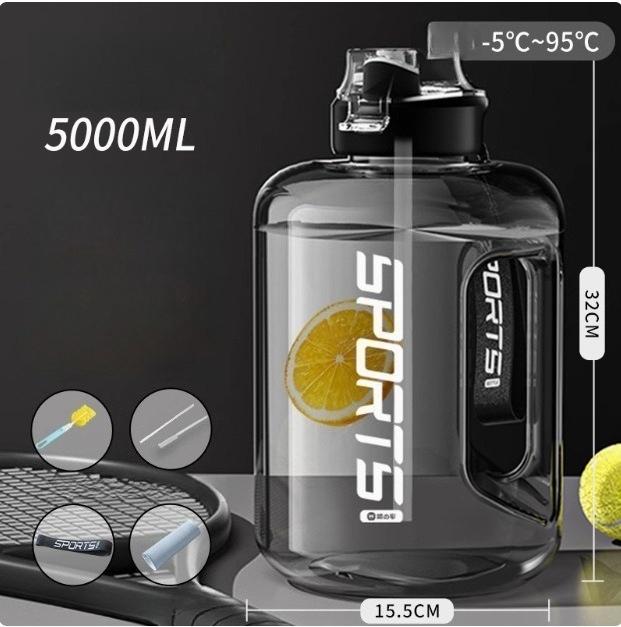 1.7L/2.7L Fitness Cup Drinking Bottle Large Capacity Portable PC Sports Water with Straw Good-looking Student Drink Kettle