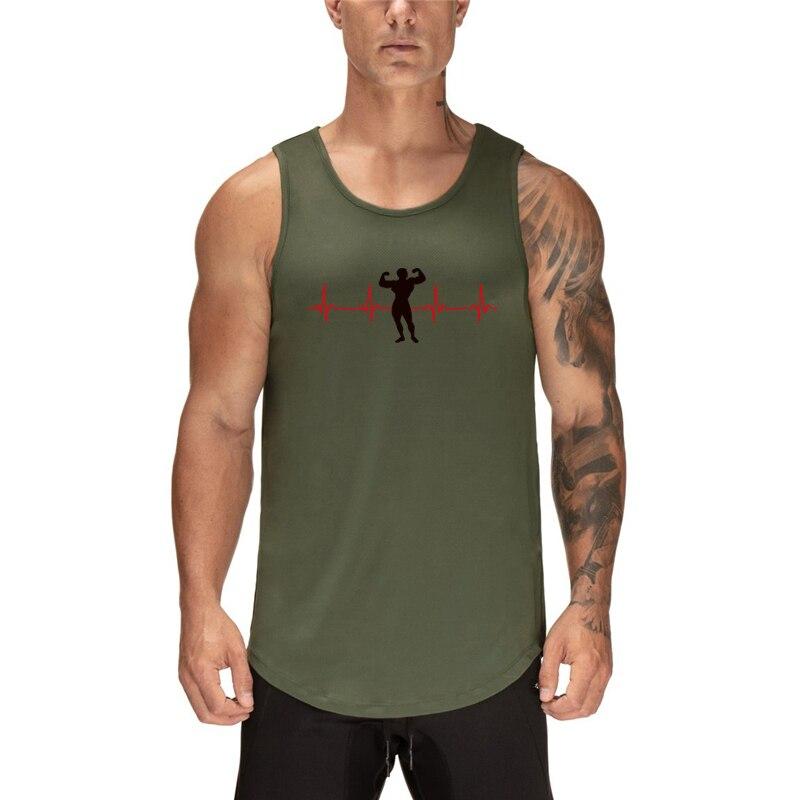 Muscleguys Mens Gym Clothing Fitness Sleeveless Vest Polyester Quick-drying Training Sweatshirt Sling