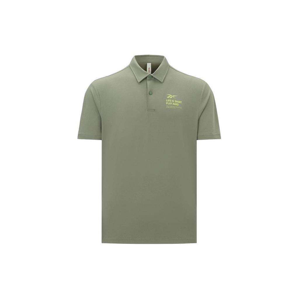 Reebok Casual Comfortable Knitted Short Sleeve Polo Shirt Men Polo Shirts Light-Army-Green 24SRM401MGL2