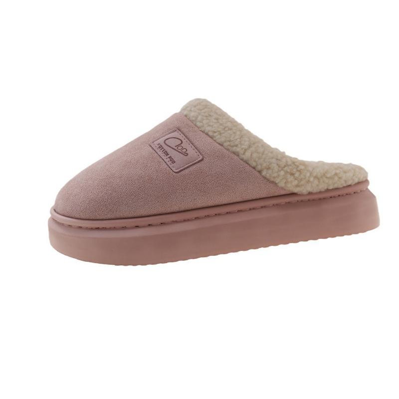 New large size cotton slippers women's winter velvet warm home cotton shoes non-slip cotton slippers