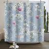 Watercolor Floral Shower Curtain Sage Green White Flower Bath Curtain For Bathroom Modern Minimalist Waterproof With 12 Hooks