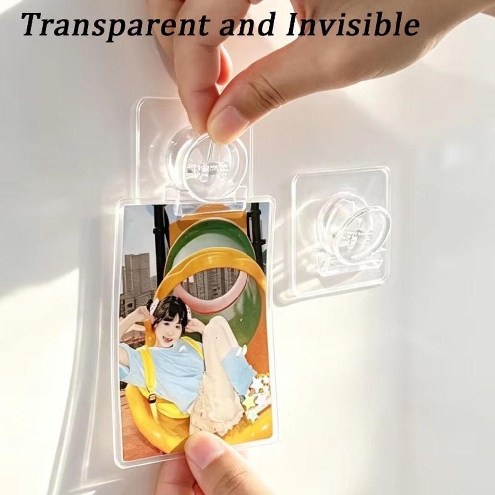 1pc Self Adhesive Refrigerator Clip Transparent Wall Clip Refrigerator Organization