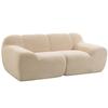 Two-Seater Chenille Sofa, 174 cm, Padded Seat and Armrests, Beige