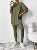 Autumn/Winter 2025 Ribbed Hooded Long Sleeve Casual Women's Set