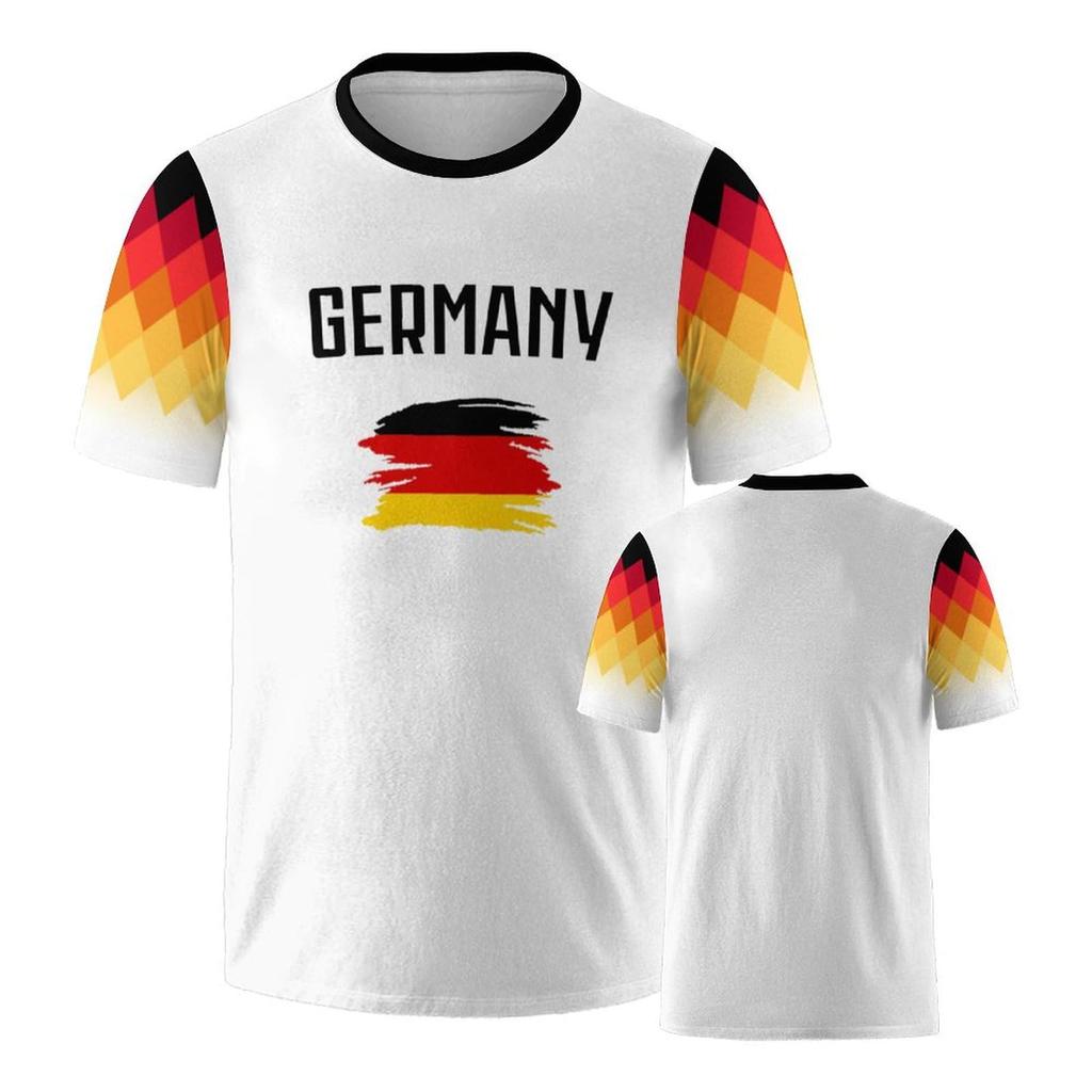 Męski Damski Casualowy T-shirt z Krótkim Rękawem z Nadrukiem Drużyny Narodowej Wygodny Lekki Oddychający Letni Top na Aktywności na Świeżym Powietrzu