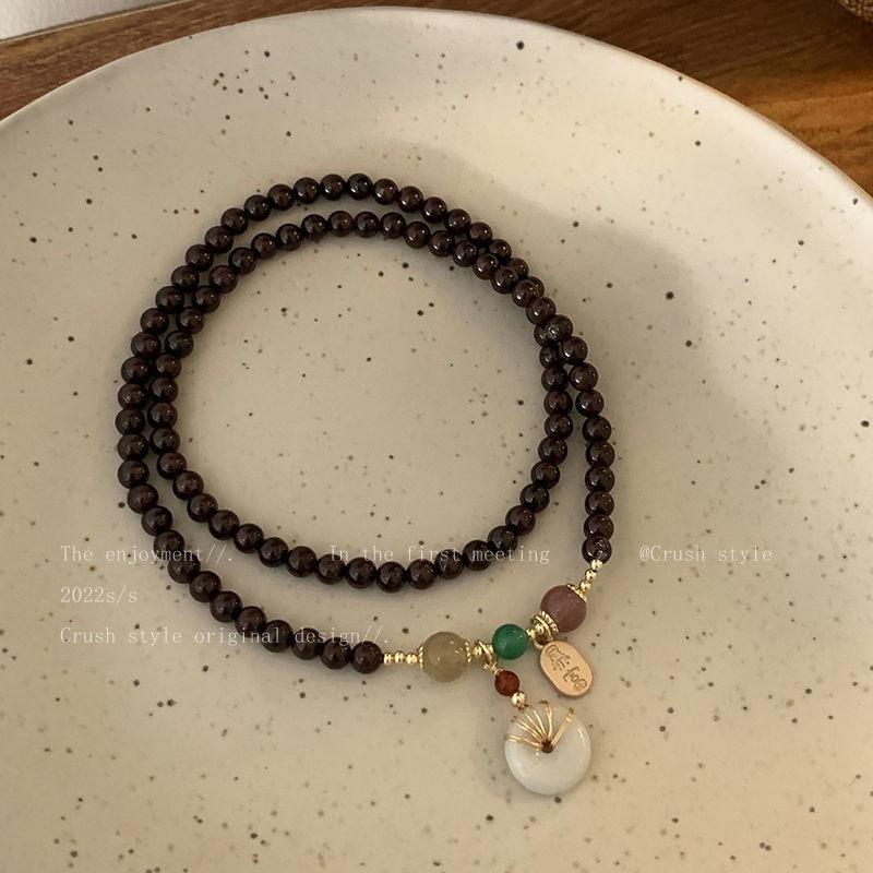 

Tourmaline Bead Layered Bracelet for Women, Small-scale, High-end, Long-length Necklace with Sweater Chain