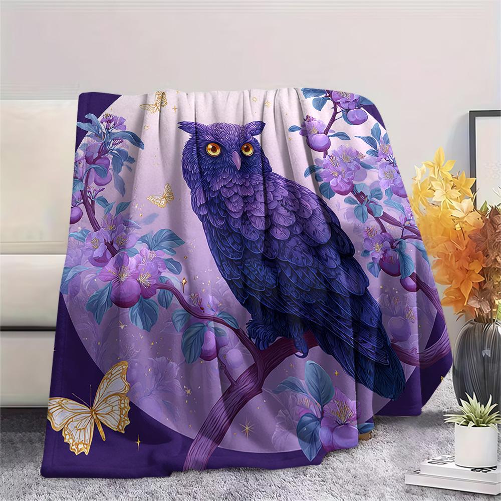 Flanelová deka s potiskem soviček, Vysoce kvalitní, Pohodlná pro všechna roční období, Domácí dekorace, Teplo a pohodlí, Perfektní jako vánoční dárky
