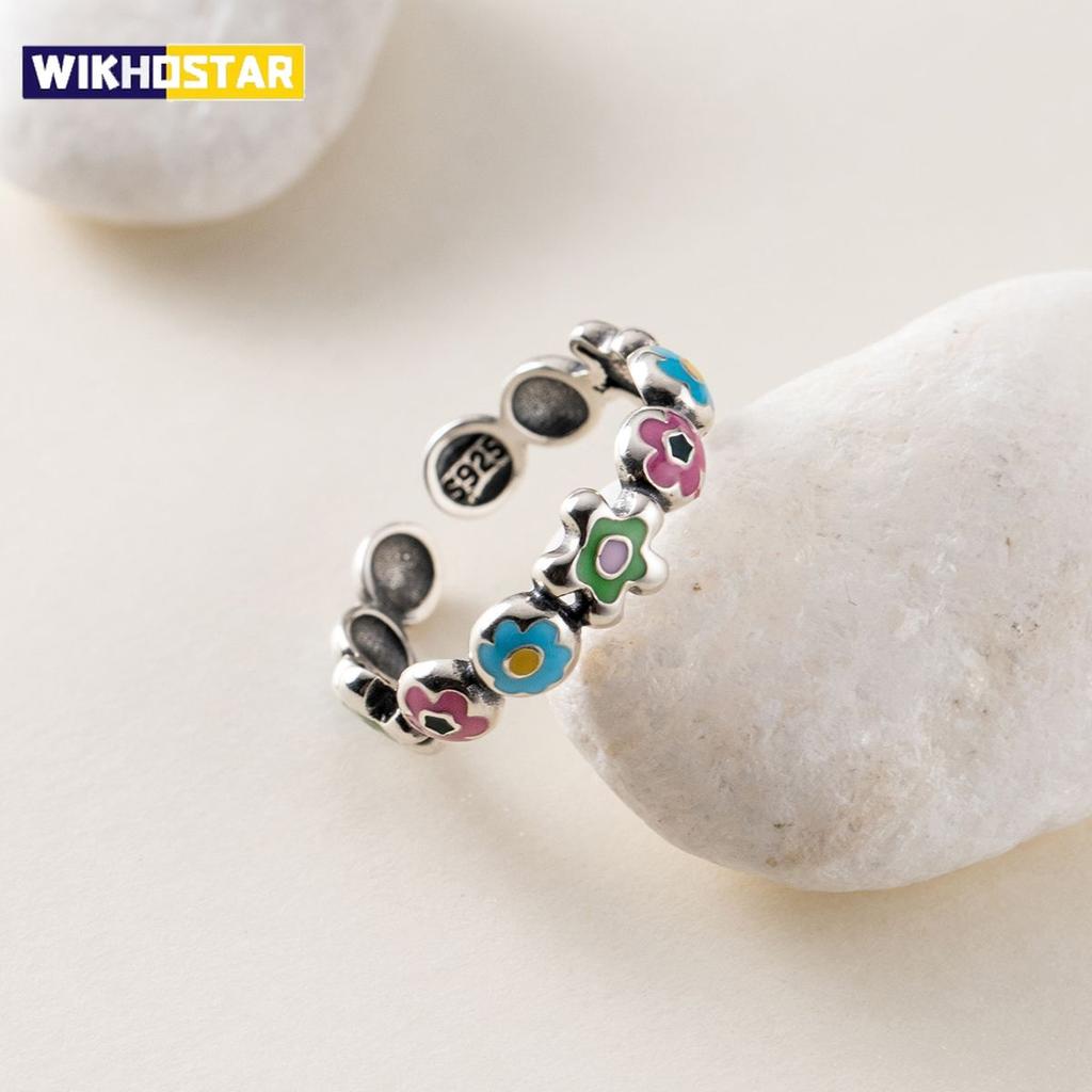 Minimalist 925 Sterling Silver Flolwer Rings for Women Fashion Creative Hollow Irregular Geometric Birthday Party Jewelry Gifts