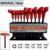 10pcs/Set T-Handle Hex Key Wrench Set Metric Or Imperial Sizes With Convenient Storage Stand Multifunctional Hand Tools Set