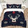 3pcs Set Christmas Deer 1 Quilt Cover + 2 Pillowcases, All Seasons Bedroom Setting, Perfect for Home and Dorm Decor A153
