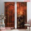 2pcs,2D Plane Printing Popular Curtain Panels Skull (3) Versatile Durable Polyester (without Rod) Decorations Inside Ldeal for